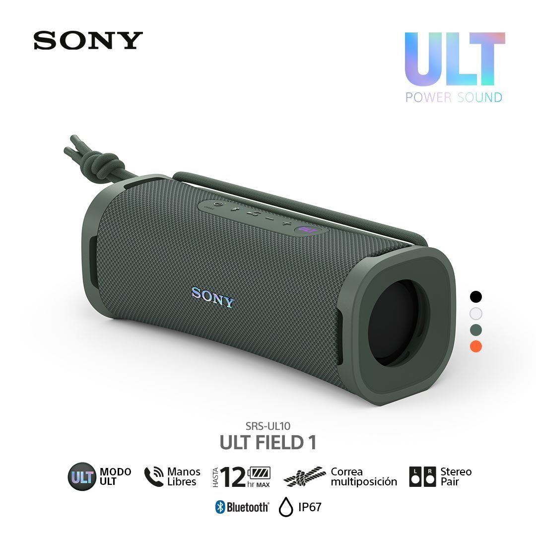 Parlante Sony con Bluetooth SRS-ULT10 Portátil ULT FIELD 1 - Gris Bosque